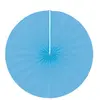 Lot de 4 éventails papier 20cm, Turquoise