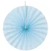 Lot de 4 éventails papier 20cm, Bleu pastel