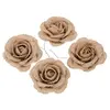4 Roses en jute sur tige