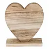Coeur en bois naturel sur pied 20,5cm