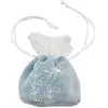 Set de 4 Bourses Brodées, Bleu pastel