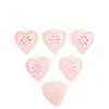 Set de 6 petits Coeurs métal perforés à suspendre 4cm, Rose pastel