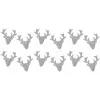 Sachet de 12 Têtes de rennes pailletés 3cm  à disperser, Argent