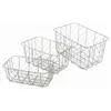 Lot de 3 Paniers métal rectangle gris 27,5cm et 24cm et 21cm