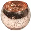 LOT de 6 Bougeoirs Boule effet métal, Rose Gold