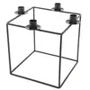Grand Bougeoir cube métal Noir 24cm