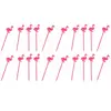 Set de 20 Piques Flamants roses en plastique 8 cm