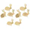 Sachet de 8 Lapins en papier doré 3,5cm à disperser