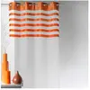 Home Maison Voilage avec parement à rayures satinées et colorées Orange 140x250 cm