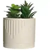 Plante grasse artificielle en pot Ornami l.10 x H. 19,5 cm blanc