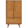 Hellin Buffet haut rétro en bois 2 portes 1 tiroir L80 H140 noir - MALLET