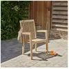 Berah Getah Fauteuil de jardin empilable en teck bru