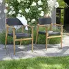 BOIS DESSUS BOIS DESSOUS Berah Getah - Fauteuil de jardin en teck massif et cordage noir (lot de 2)