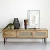 BOIS DESSUS BOIS DESSOUS AUBIN  Meuble TV en mindi massif et cannage 140 cm Berah Getah