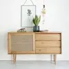 BOIS DESSUS BOIS DESSOUS HANA  Commode en mindi massif et cannage 135 cm Berah Getah