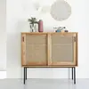 BOIS DESSUS BOIS DESSOUS AUBIN  Commode en mindi massif et cannage 100 cm Berah Getah