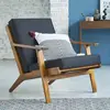 AUGUSTE  Fauteuil noir en bois teck massif Berah Getah