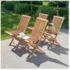 Berah Getah Lot de 4 chaises de jardin pliantes teck