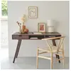 BOIS DESSUS BOIS DESSOUS BRUNE  Bureau en manguier massif 120 cm Berah Getah