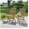 Berah Getah Lot de 2 chaises de jardin en teck huilé