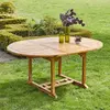 Berah Getah Table de jardin ronde/ovale teck huilé 6