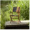 BOIS DESSUS BOIS DESSOUS HANOÏ  Fauteuil de jardin en acacia massif et textilène noir pliant Berah Getah