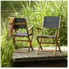 BOIS DESSUS BOIS DESSOUS Fauteuil de jardin en acacia massif et textilène noir pliant (lot de 2)