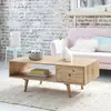 BOIS DESSUS BOIS DESSOUS OSCAR  Table basse en mindi massif 120 cm Berah Getah