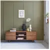 Meuble TV en bois massif finition noyer 140 cm MILO
