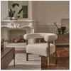 BOIS DESSUS BOIS DESSOUS DUNE  Fauteuil rond en chêne massif et tissu bouclette écrue Berah Getah