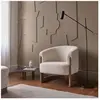 BOIS DESSUS BOIS DESSOUS MALO  Fauteuil en chêne massif et tissu bouclette écrue Berah Getah