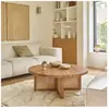 BOIS DESSUS BOIS DESSOUS Berah Getah - Table basse ronde en teck massif pied cannage ø 100 cm