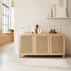 BOIS DESSUS BOIS DESSOUS MAËL  Buffet en mindi massif et cannage 150 cm Berah Getah