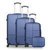 Hero - 3 Valises 4 roues Coronado-C 23/49/59/69 cm & Vanity bleu marine T.U