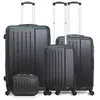 Hero - 3 Valises 4 roues Vesuvio-C 32/49/59/71 cm & Vanity noires T.U