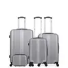 Hero - 3 Valises 4 roues Lipari-C 32/49/59/71 cm & Vanity argentés T.U