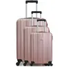 Set de 3 valises - HERO - ATLANTA - 4 roues - Rose doré