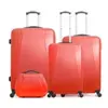 Hero - 3 Valises 4 roues simples Lanzarote-C 75/65/55/30 cm & Vanity rouge T.U