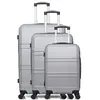 Hero - 3 Valises 4 roues Utah 49/59/71 cm argentées T.U