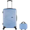 Wave Paris - Lot Valise weekend et Vanity Amazone bleues et dorées OS