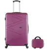 Wave Paris - Lot Valise grand format et Vanity Amazone prunes OS