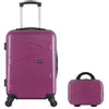 Wave Paris - Lot Valise cabine et Vanity Amazone prune OS