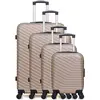Set de 4 valises - WAVE PARIS - LENA-M - 4 roues - Beige