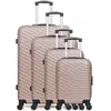 Set de 4 valises - WAVE PARIS - LENA-M - 4 roues - Rose doré