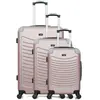 Set de 3 valises - WAVE PARIS - CONGO - 4 roues - Rose doré