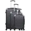 Set de 3 valises - WAVE PARIS - CONGO - 4 roues - Noir