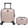 - lot de 2 - valises cabine xxs et vanity wil - rose dore