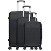 Set de 3 valises - WAVE PARIS - SELENGA - 4 roues - Noir