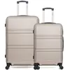 - lot de 2 - valise grand format et valise weekend utah - beige