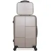 Hero - lot de 2 valises weekend et vanity abs coronado - beige